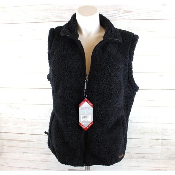 Free Country Jackets & Coats New Free Country Womens Xl Black Zip Vest Plush Fleece Poshmark